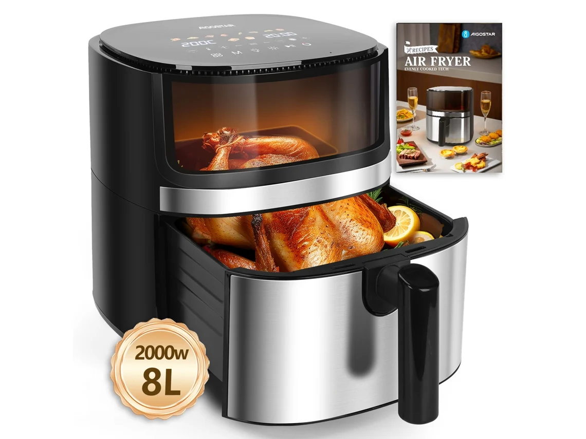 Fritadeira sem Óleo Aigostar Air Master X | 2000w | Com Janela Visível | Aquecimento Superior E Inferior
